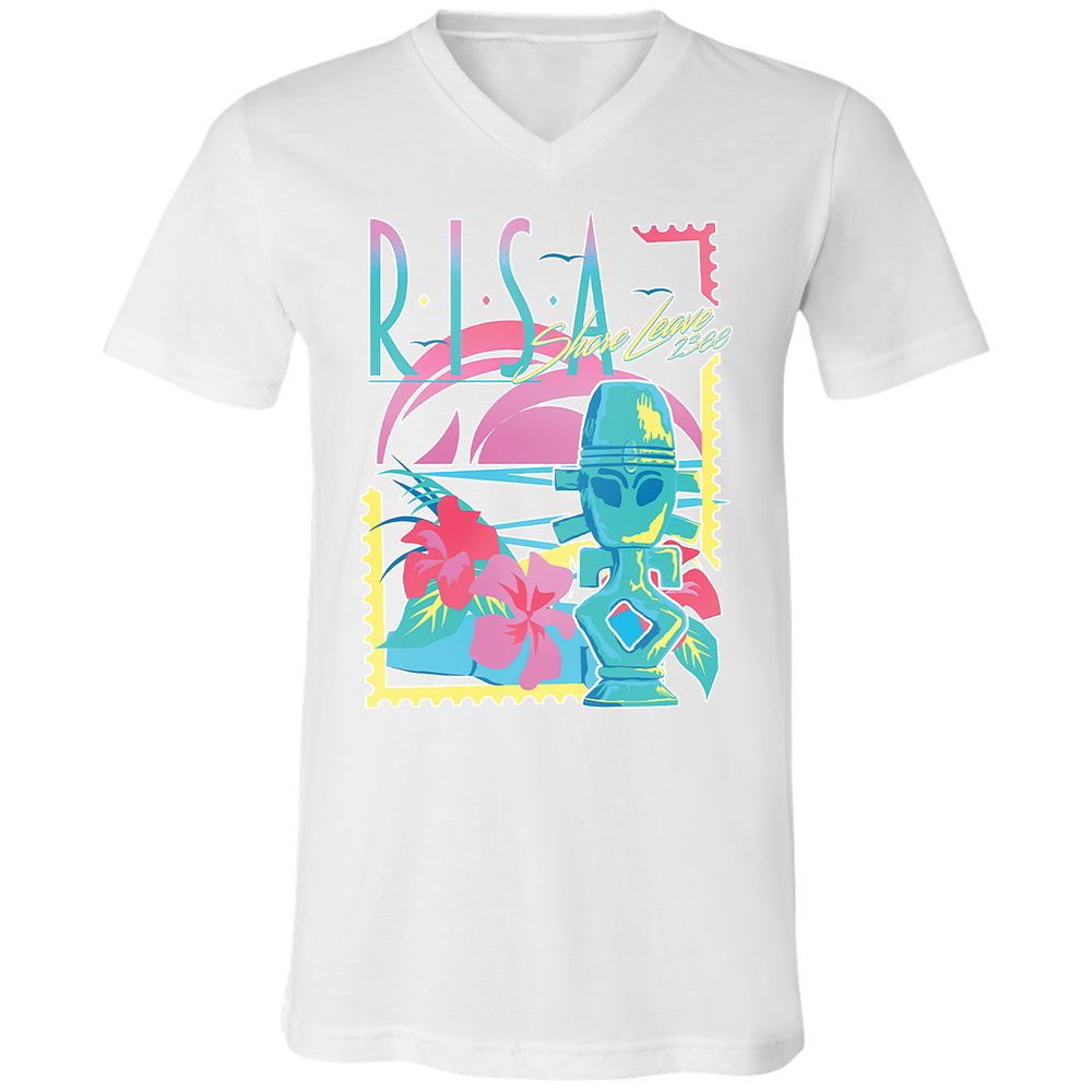 Unisex V-Neck T-Shirt - UJA6FPF9 - White - 5