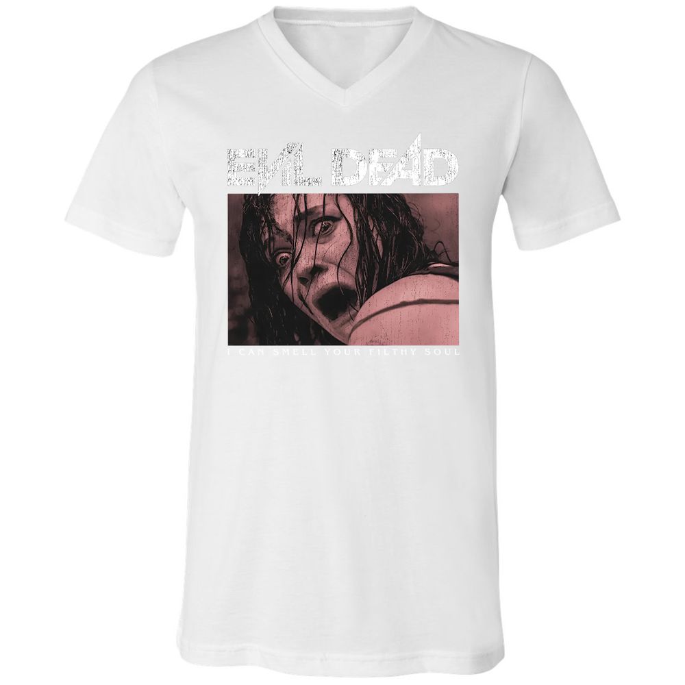 Unisex V-Neck T-Shirt - Black - White - 5