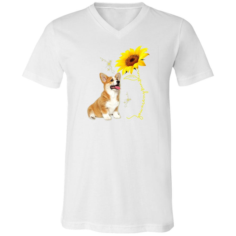 Unisex V-Neck T-Shirt - Y67T6F77 - White - 5
