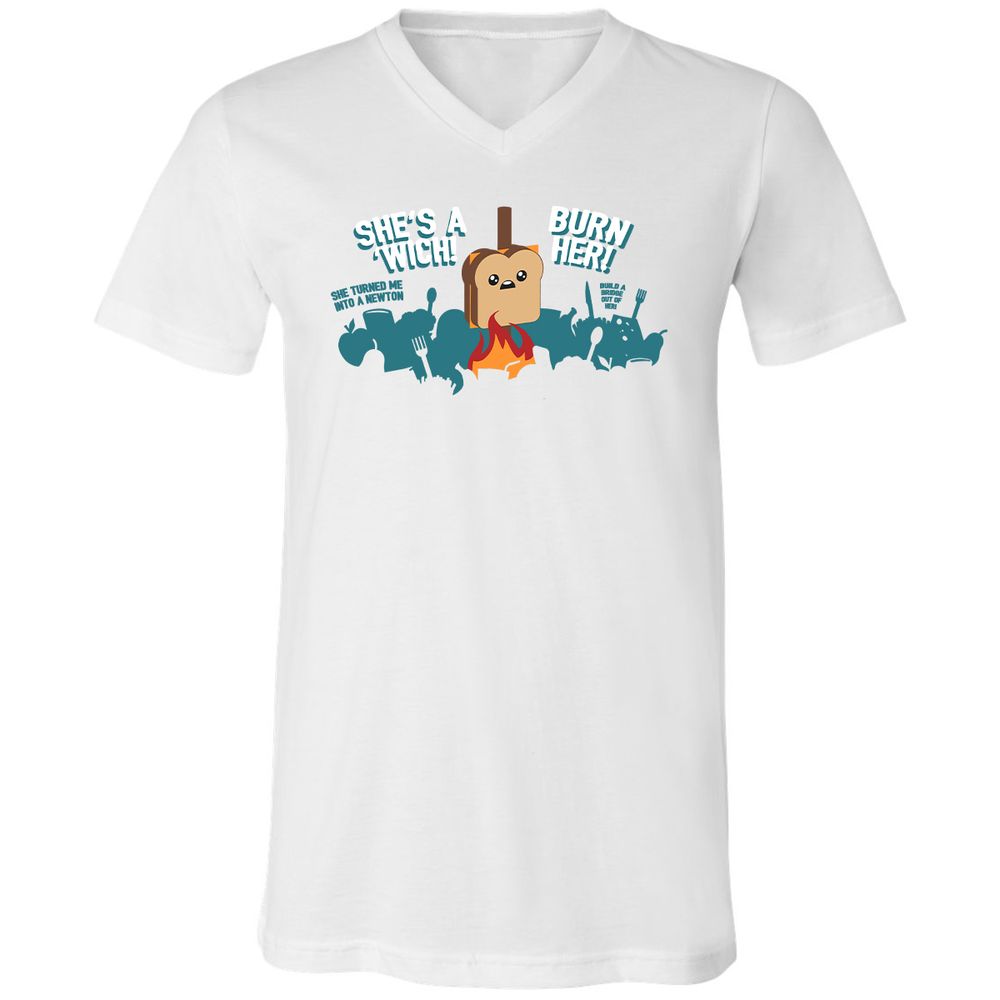 Unisex V-Neck T-Shirt - 3NAWZ4DX - White - 5