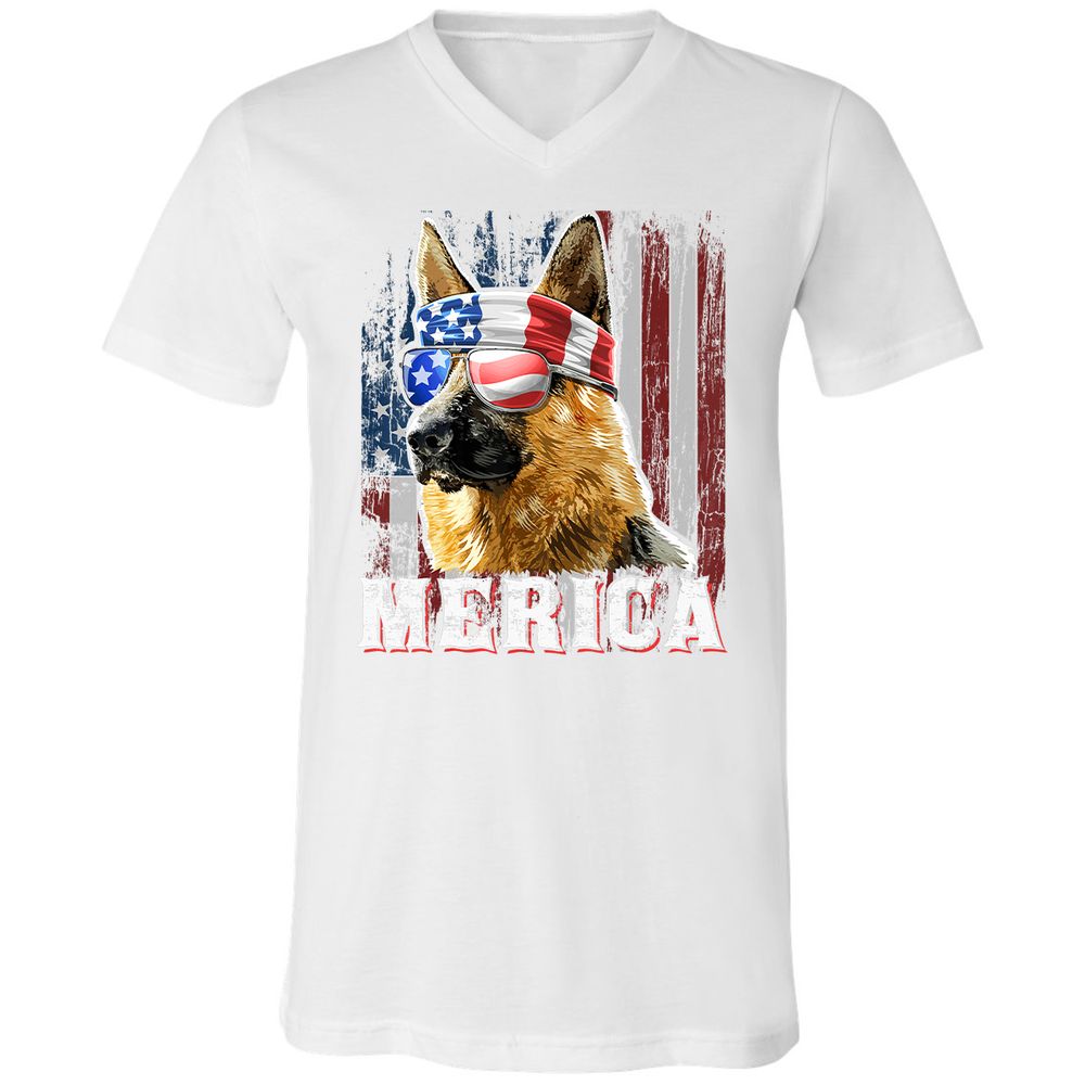 Unisex V-Neck T-Shirt - Q5F2LQ4F - White - 5
