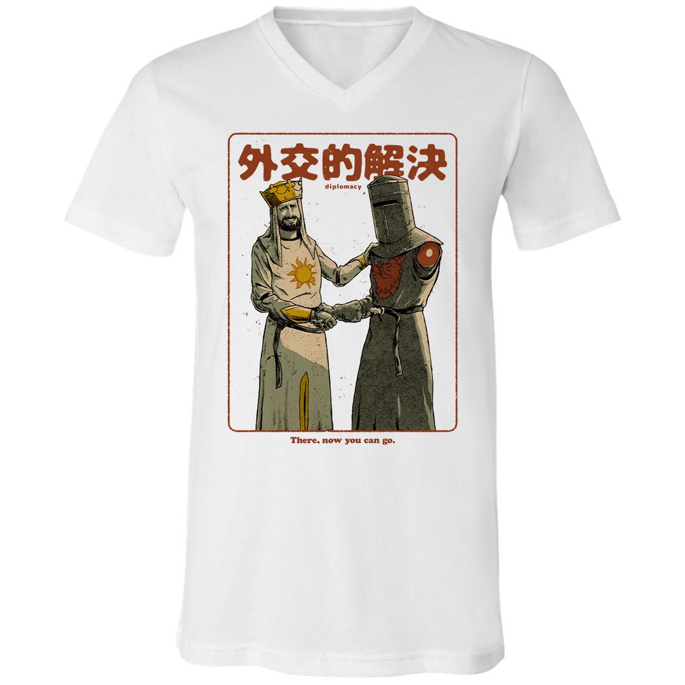 Unisex V-Neck T-Shirt - JYQ3AGJL - White - 5