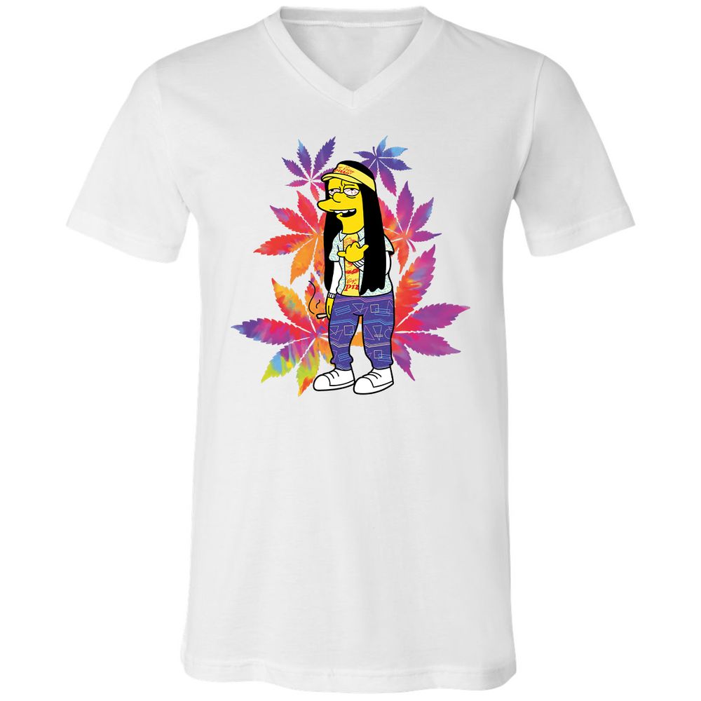 Unisex V-Neck T-Shirt - Z6S3TX8D - White - 5