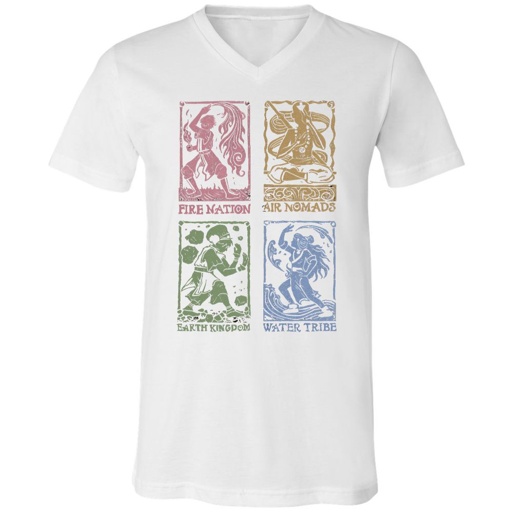 Unisex V-Neck T-Shirt - XSV3BGDW - White - 5