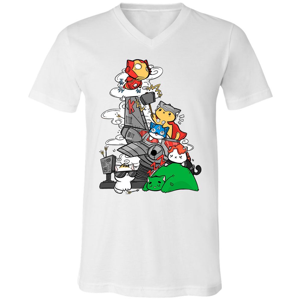 Unisex V-Neck T-Shirt - GMAU33EJ - White - 5