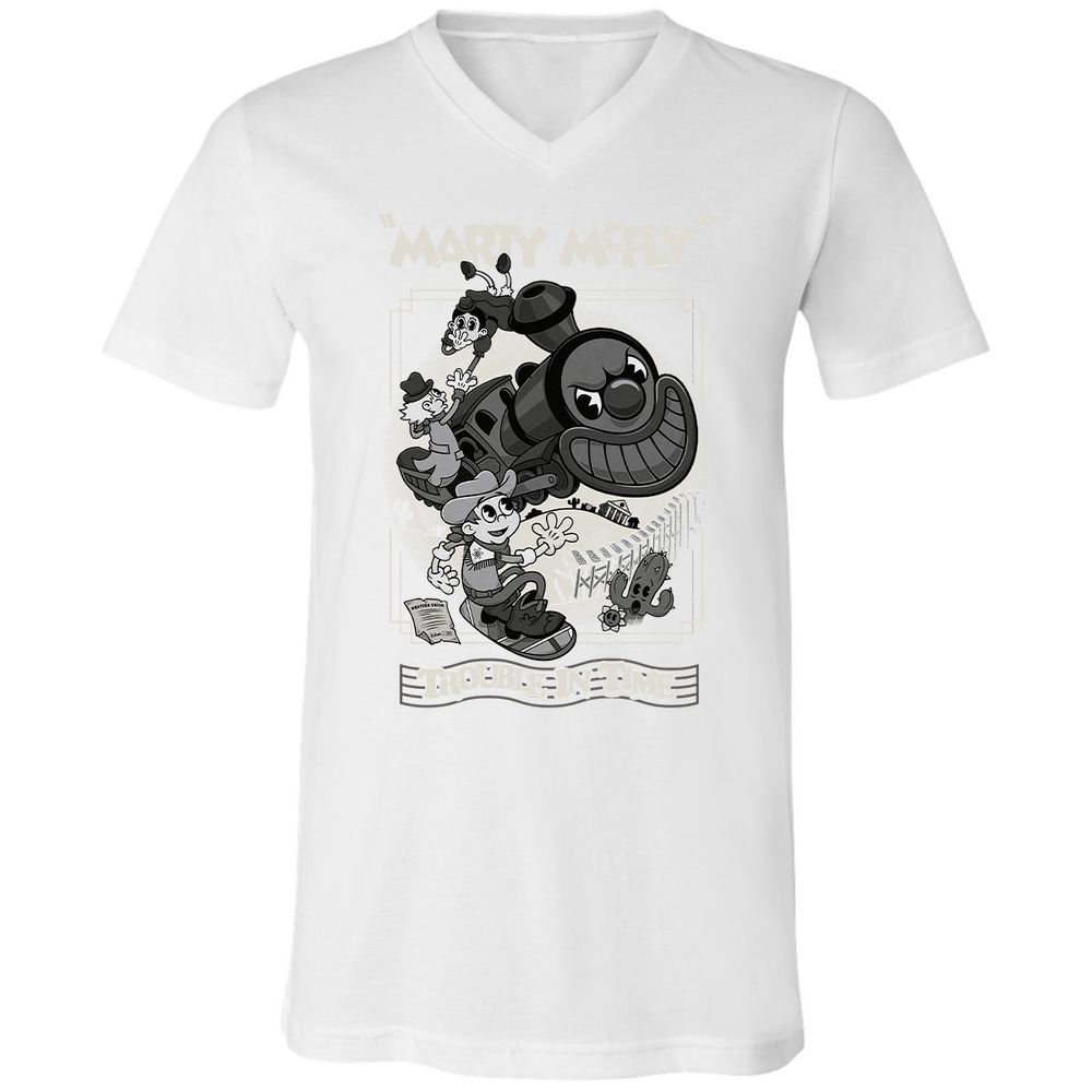 Unisex V-Neck T-Shirt - QHEKWS1M - White - 5