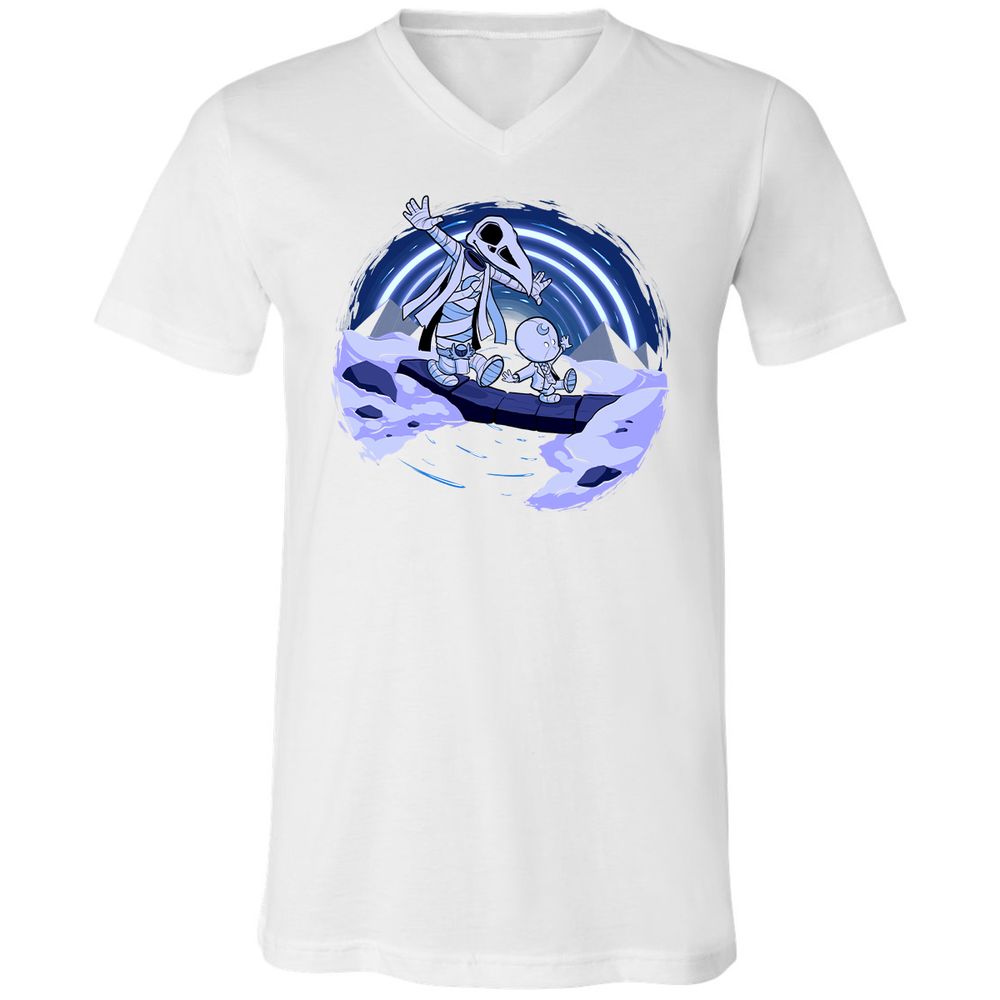 Unisex V-Neck T-Shirt - PRNJDBSZ - White - 5