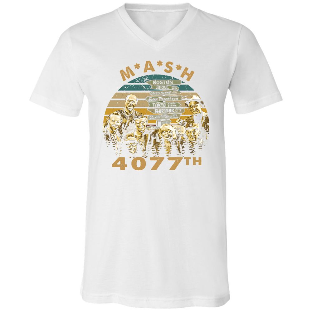 Unisex V-Neck T-Shirt - MB7NHGB7 - White - 5
