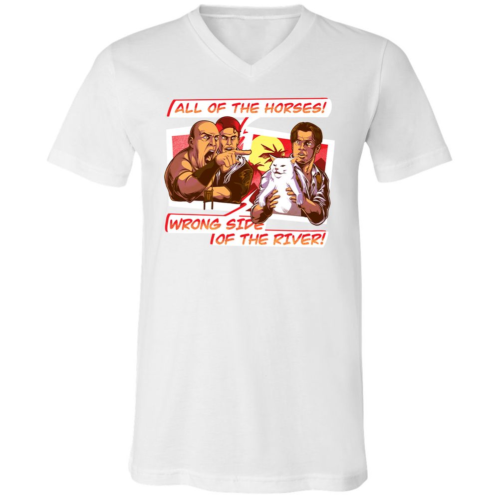 Unisex V-Neck T-Shirt - AZ8CQ8NF - White - 5