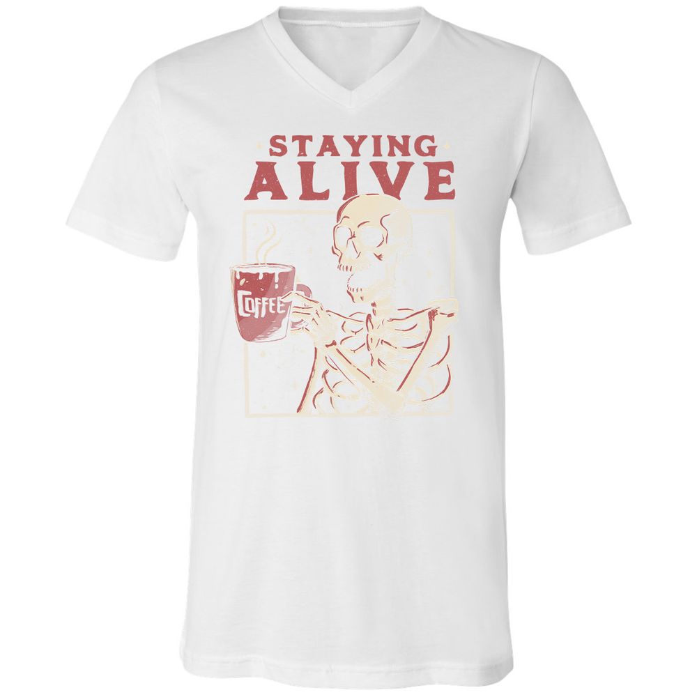 Unisex V-Neck T-Shirt - TX71E3UX - White - 5