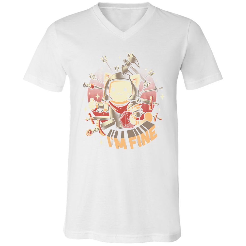 Unisex V-Neck T-Shirt - QXWVDEK6 - White - 5