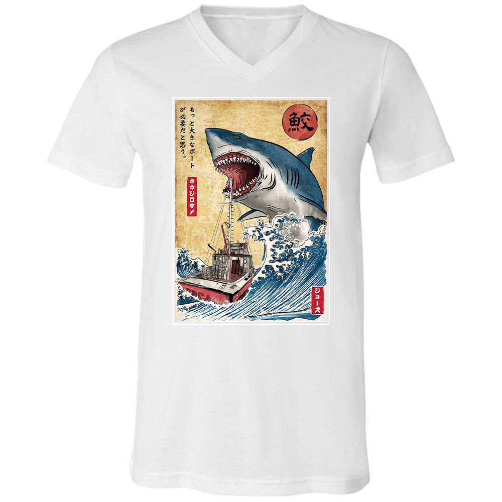 Unisex V-Neck T-Shirt - YBQALJT3 - White - 5