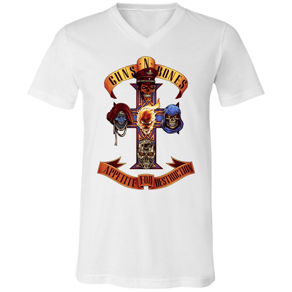Unisex V-Neck T-Shirt - B4HSGPCG - White - 5