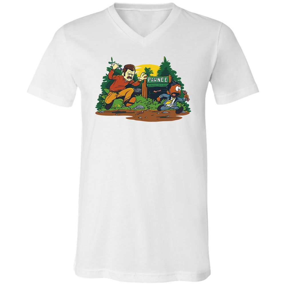 Unisex V-Neck T-Shirt - ZCJ269H9 - White - 5