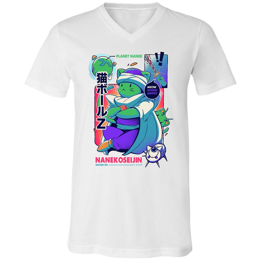 Unisex V-Neck T-Shirt - EX1VDTJV - White - 5