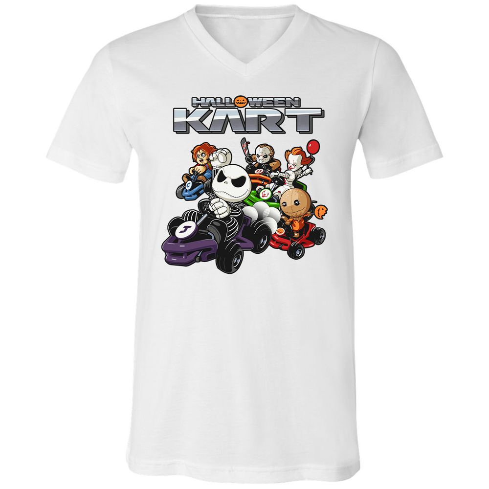 Unisex V-Neck T-Shirt - JWZFBETE - White - 5
