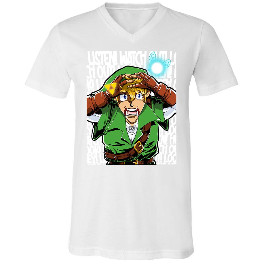 Unisex V-Neck T-Shirt - EY6E5ZQP - White - 5