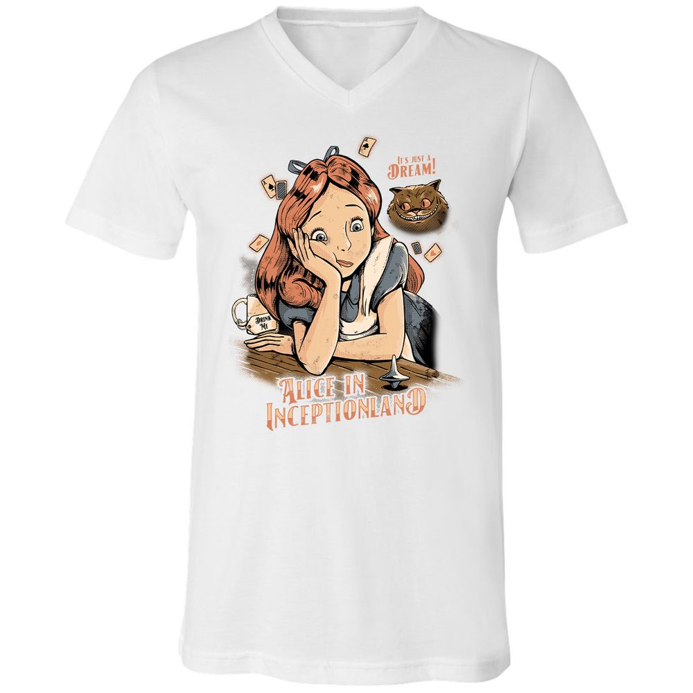 Unisex V-Neck T-Shirt - E7VHG5SV - White - 5