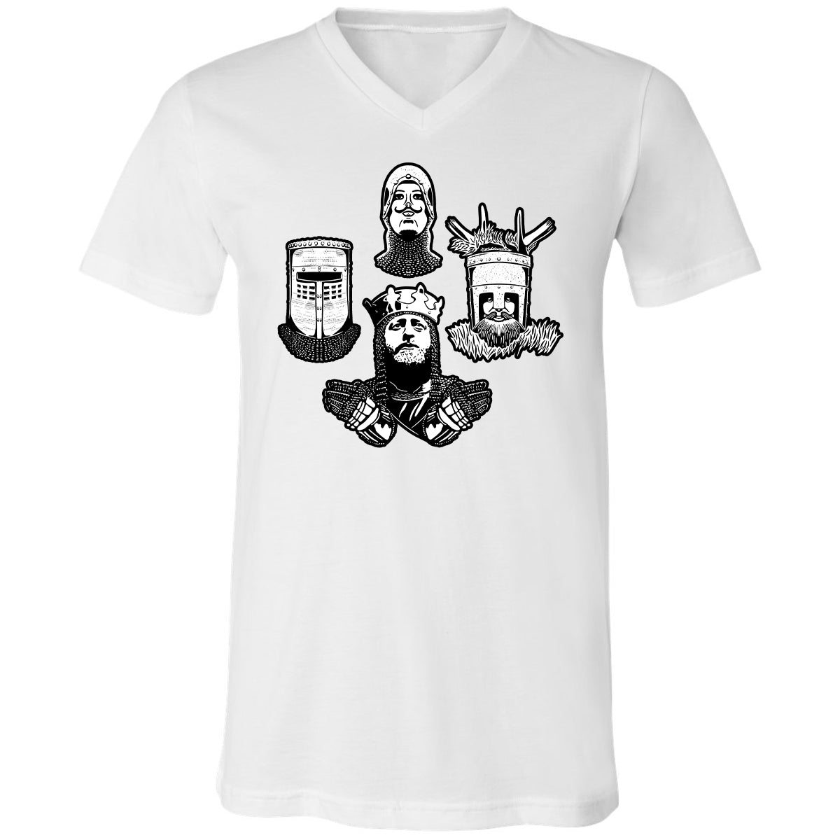 Unisex V-Neck T-Shirt - AL1ZGGQC - White - 5