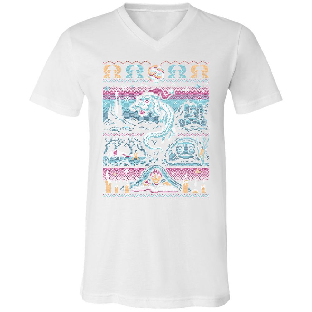 Unisex V-Neck T-Shirt - 9ZKDRY92 - White - 5
