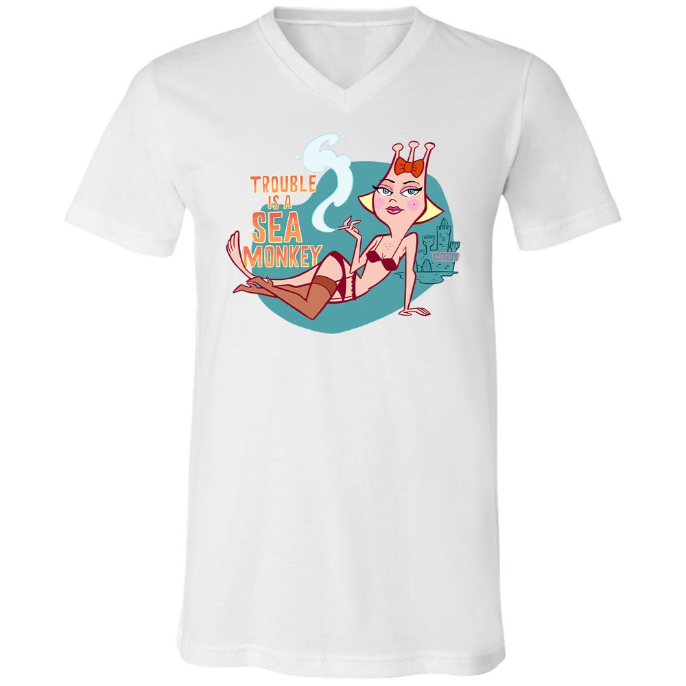 Unisex V-Neck T-Shirt - ZTNHL4H8 - White - 5
