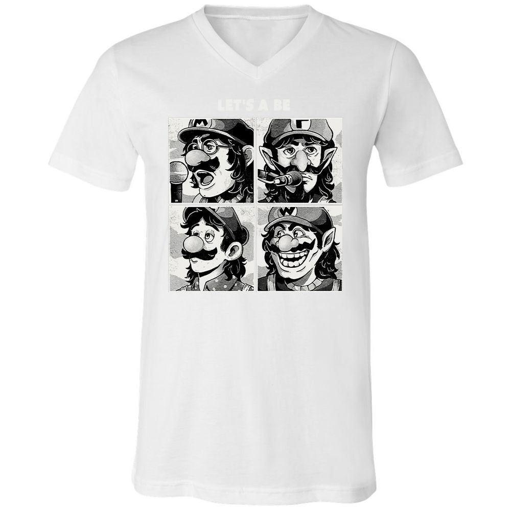 Unisex V-Neck T-Shirt - WH5C9F5V - White - 5