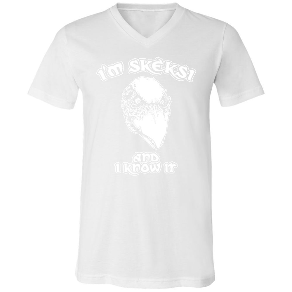 Unisex V-Neck T-Shirt - AGCXZ1HQ - White - 5