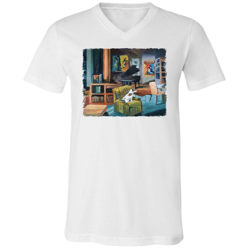 Unisex V-Neck T-Shirt - 4ZWWBKKG - White - 5