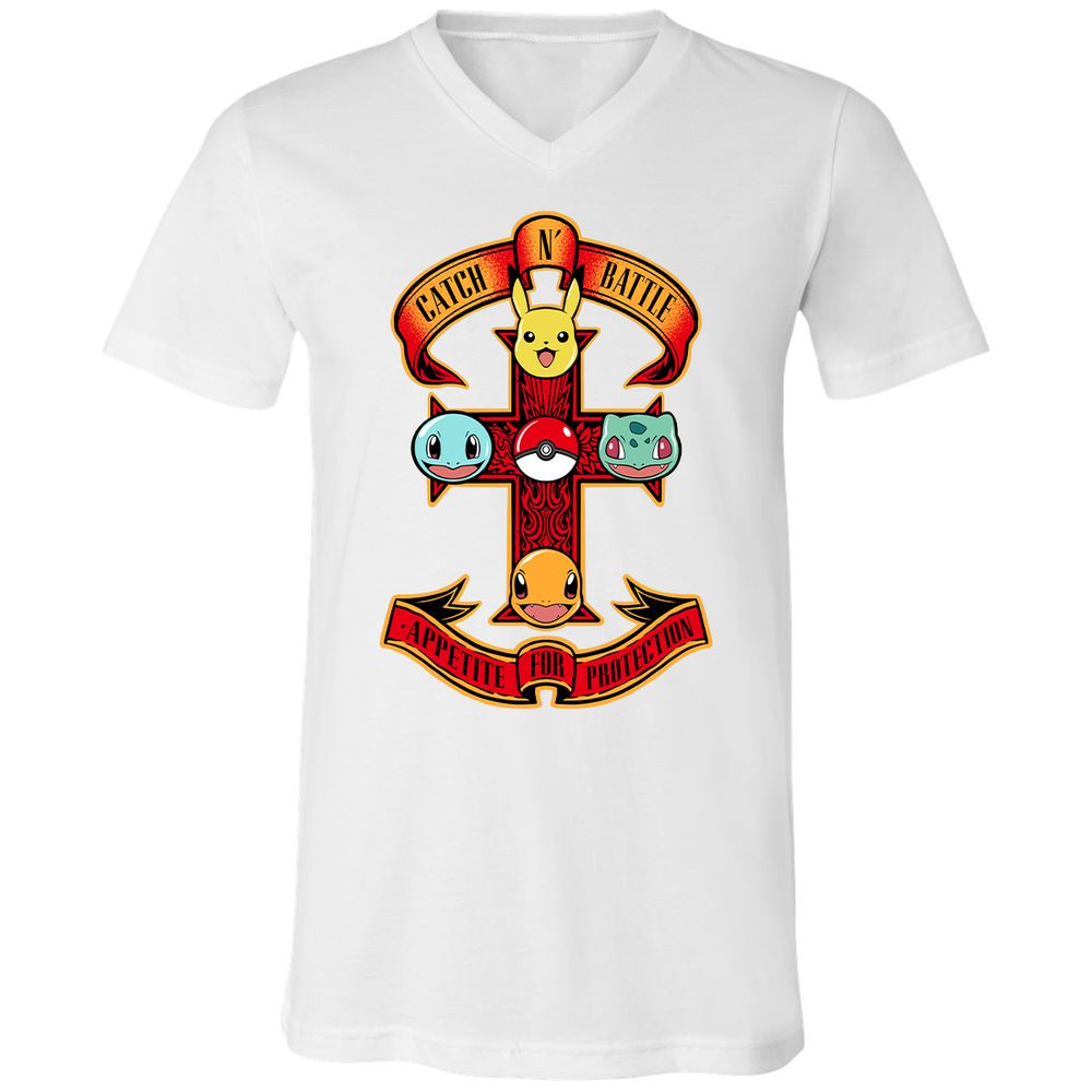 Unisex V-Neck T-Shirt - RQGW6E1V - White - 5