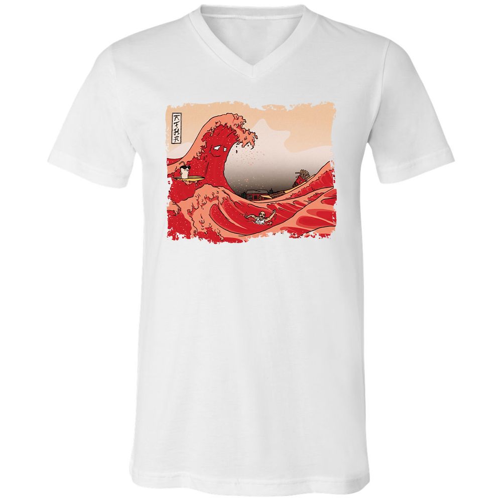 Unisex V-Neck T-Shirt - M1HUX3V8 - White - 5