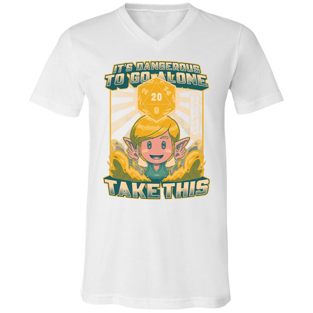 Unisex V-Neck T-Shirt - 8BF4HHJ8 - White - 5