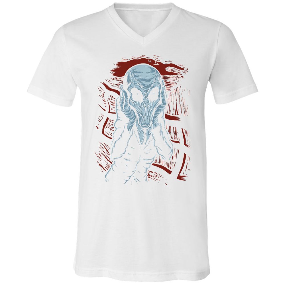 Unisex V-Neck T-Shirt - H54W6YJ9 - White - 5