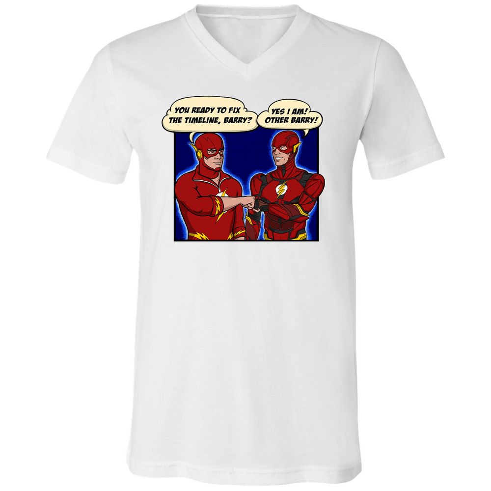 Unisex V-Neck T-Shirt - KBZ7WVSW - White - 5