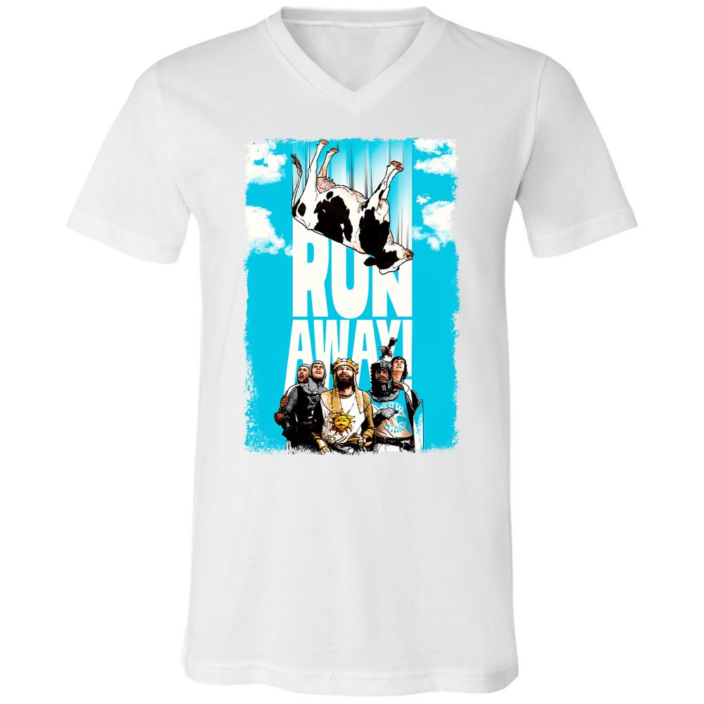 Unisex V-Neck T-Shirt - HV4JJQPW - White - 5