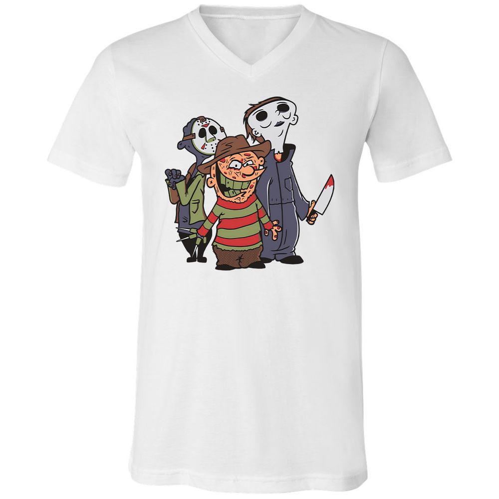 Unisex V-Neck T-Shirt - 66JE8PQM - White - 5