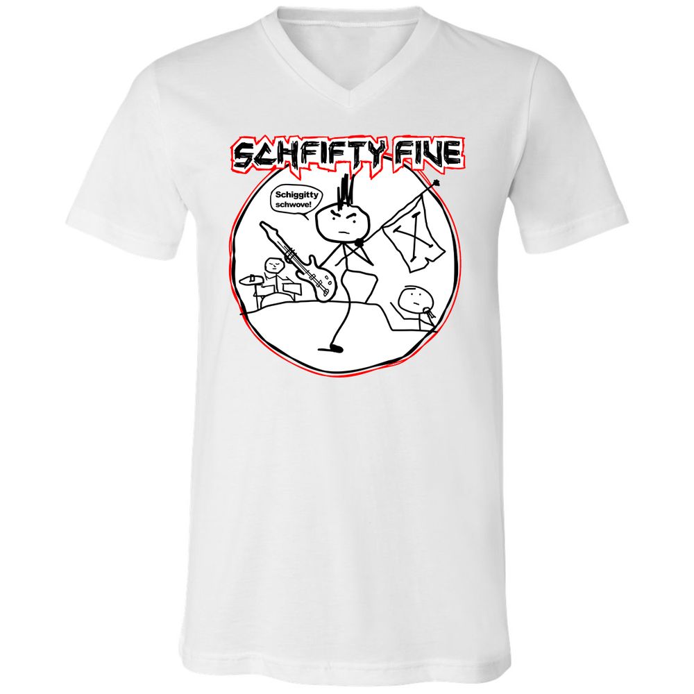 Unisex V-Neck T-Shirt - FTJEWNFN - White - 5