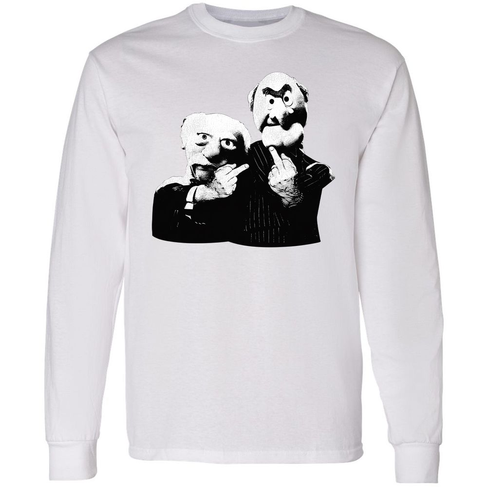Statler and Waldorf Middle Finger - White - 5