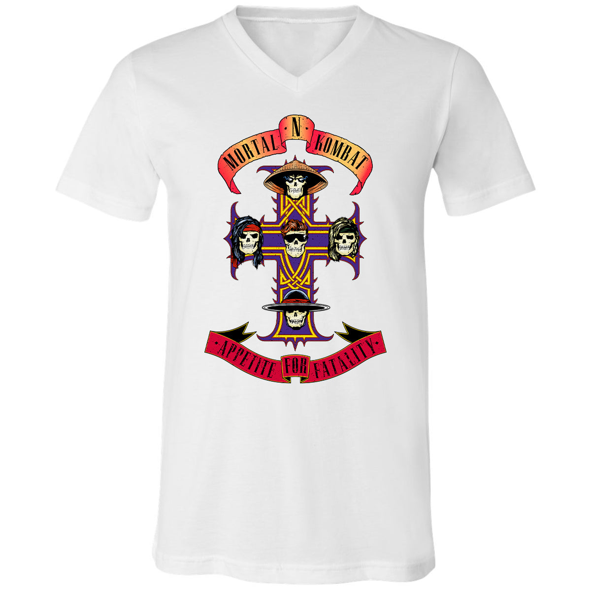 Unisex V-Neck T-Shirt - EB1QCC9P - White - 5