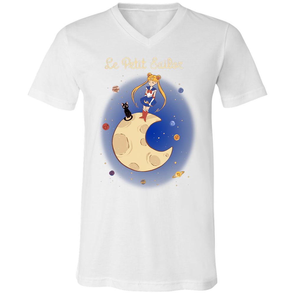 Unisex V-Neck T-Shirt - C3KZG9RF - White - 5