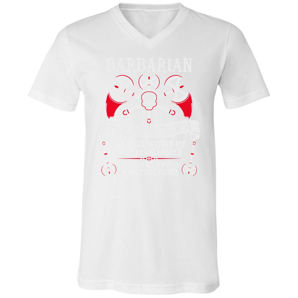 Unisex V-Neck T-Shirt - 71LJ5MHR - White - 5