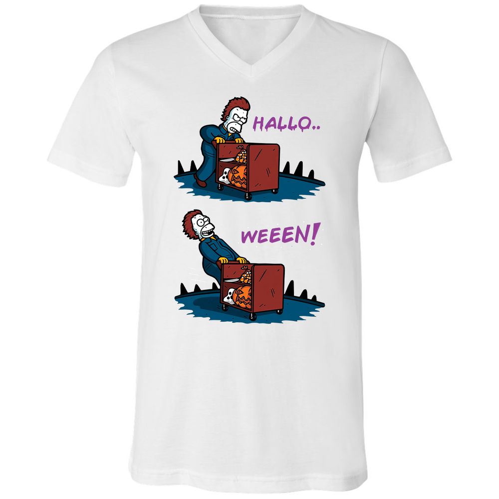Unisex V-Neck T-Shirt - MMVAQEWT - White - 5