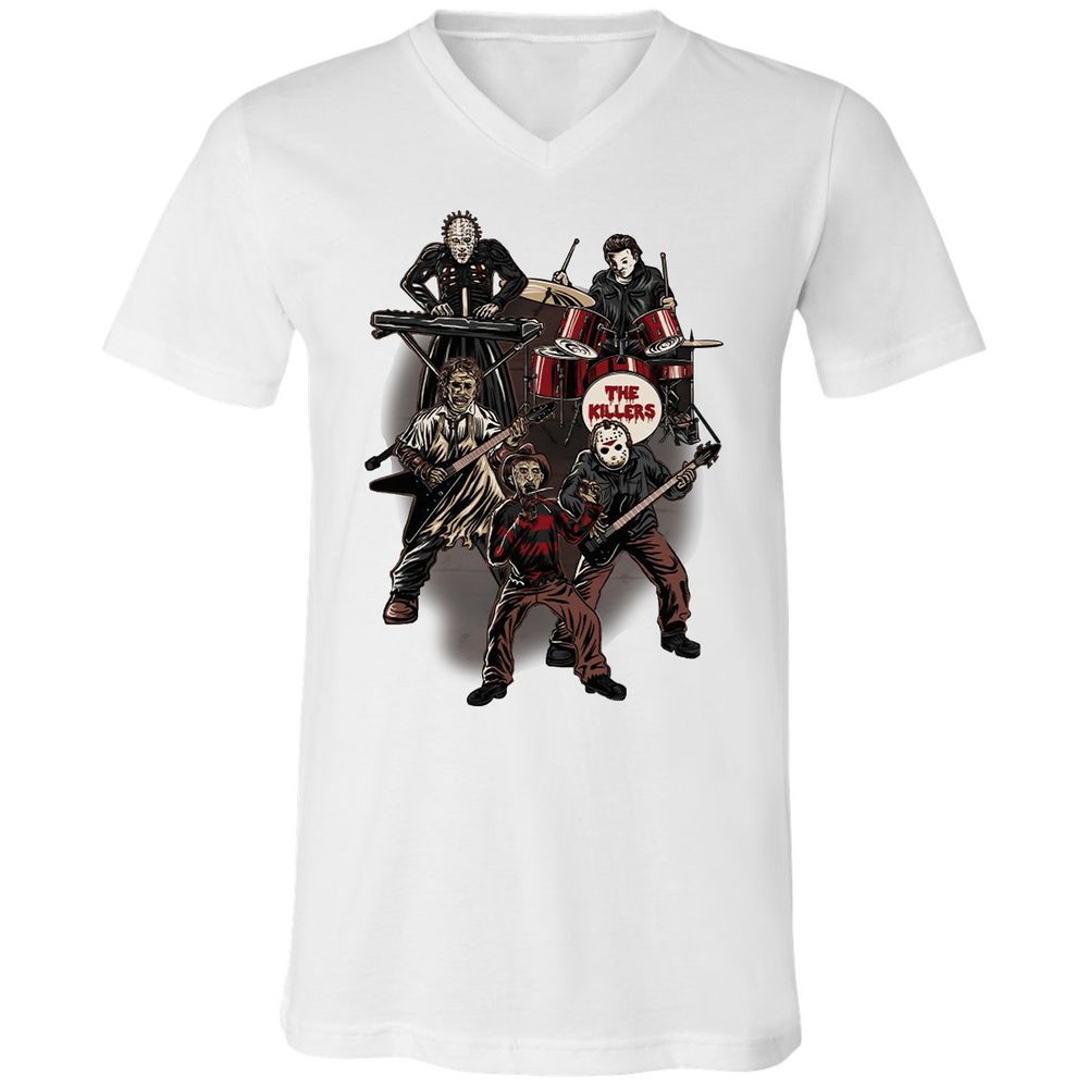 Unisex V-Neck T-Shirt - GZSWG9F3 - White - 5