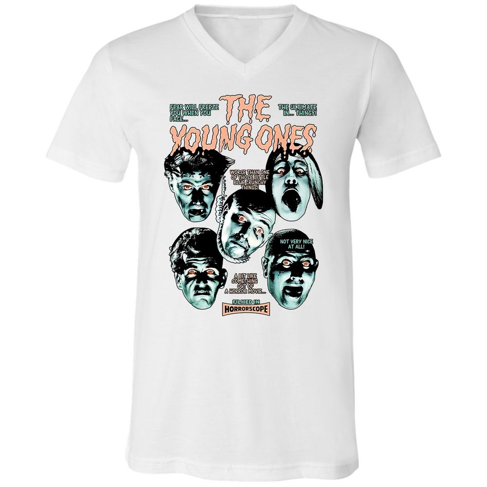 Unisex V-Neck T-Shirt - VE9N6FGU - White - 5