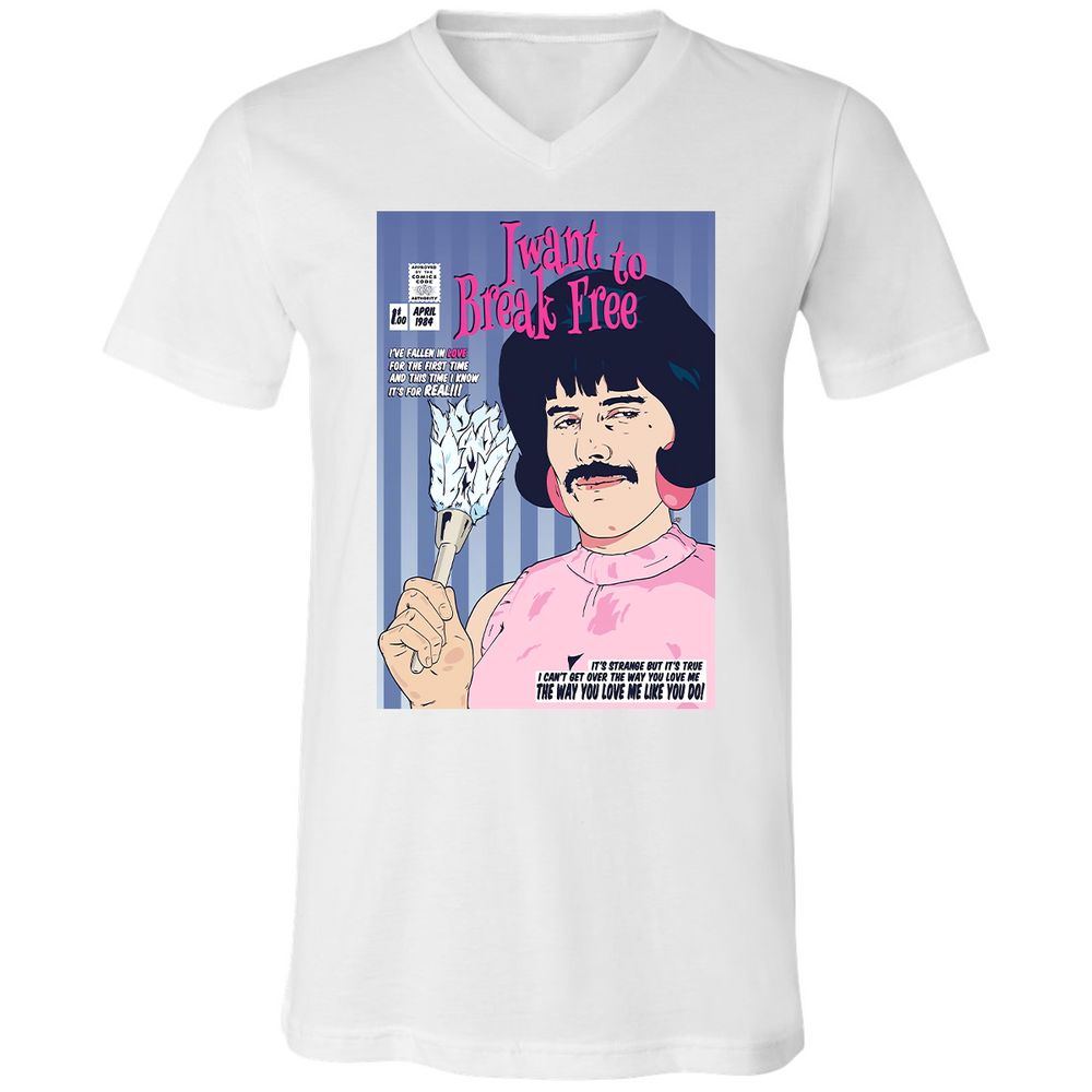 Unisex V-Neck T-Shirt - GGVQ9WXT - White - 5