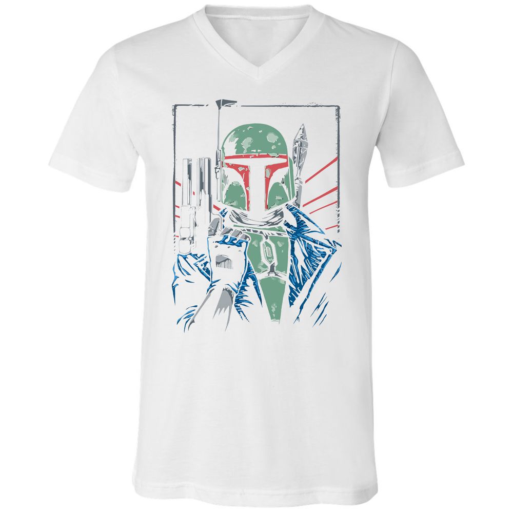 Unisex V-Neck T-Shirt - 64B5RWGH - White - 5