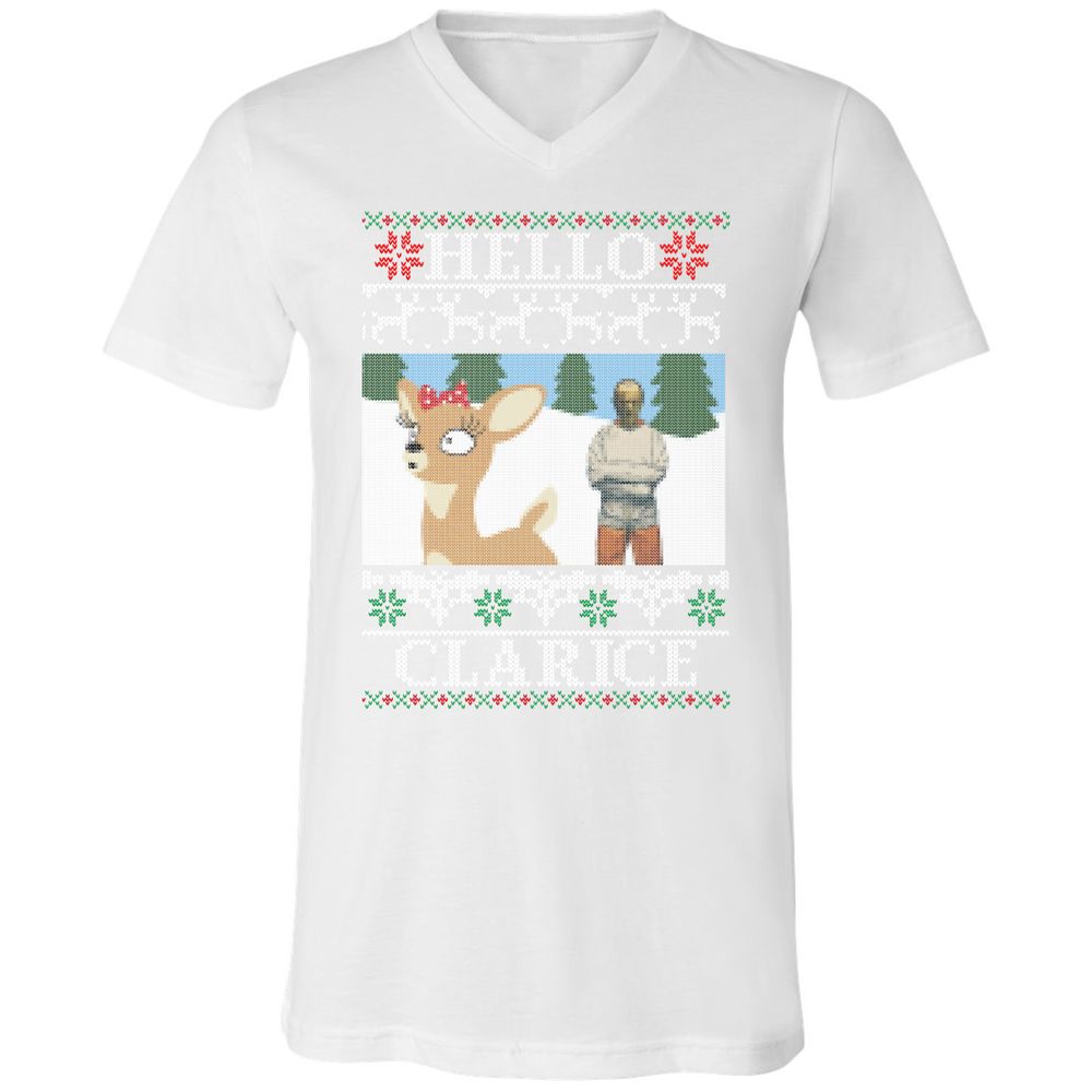 Unisex V-Neck T-Shirt - CLJSDPDF - White - 5
