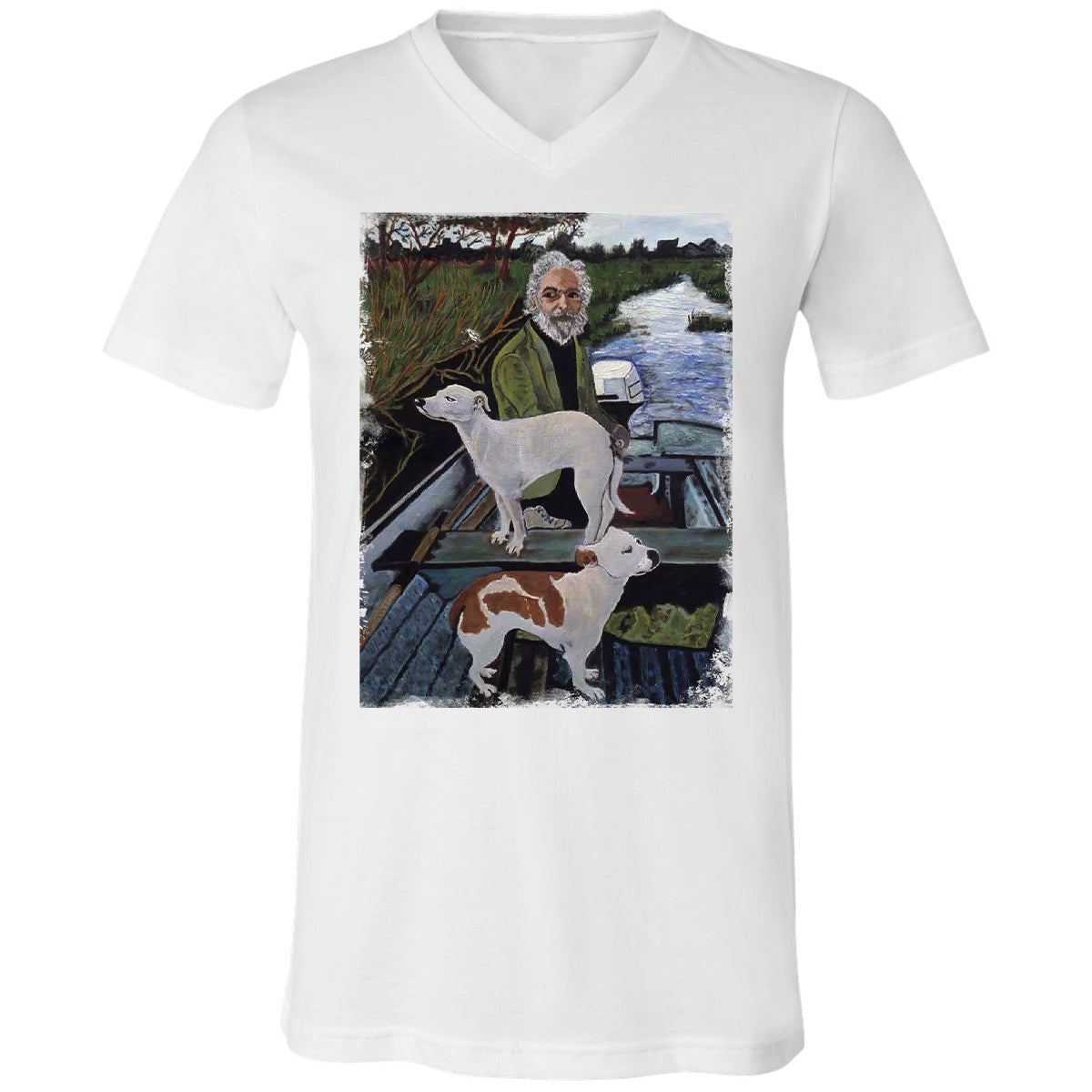 Unisex V-Neck T-Shirt - ZY8JYX1T - White - 5