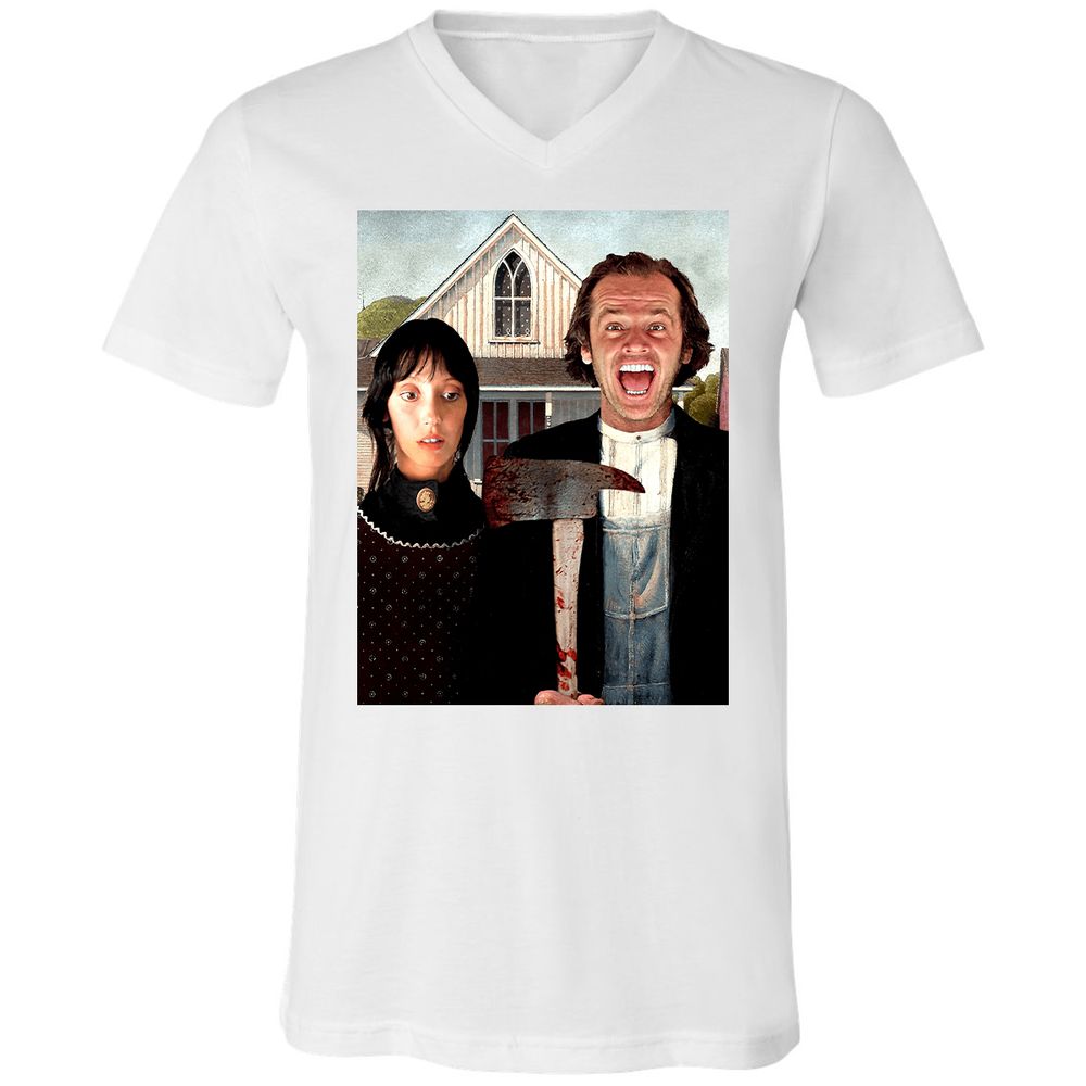 Unisex V-Neck T-Shirt - T1BJ8QQF - White - 5