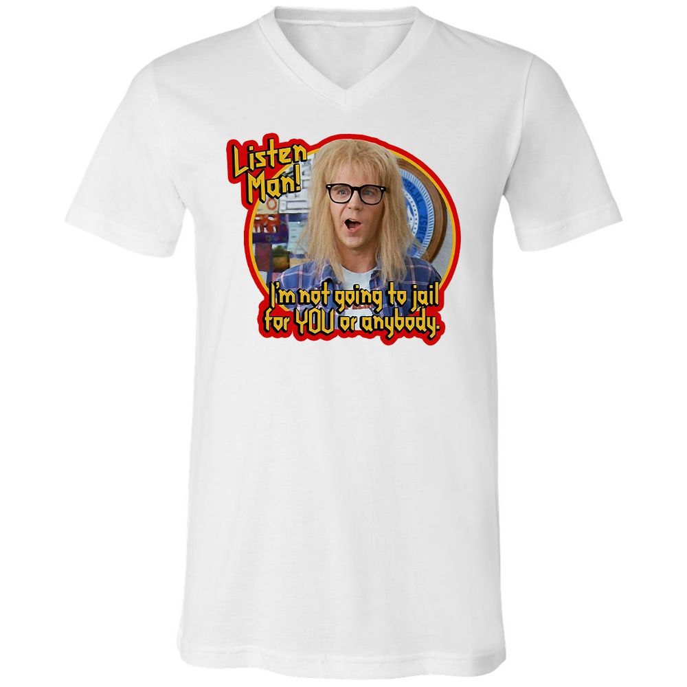 Unisex V-Neck T-Shirt - C4KL83RS - White - 5