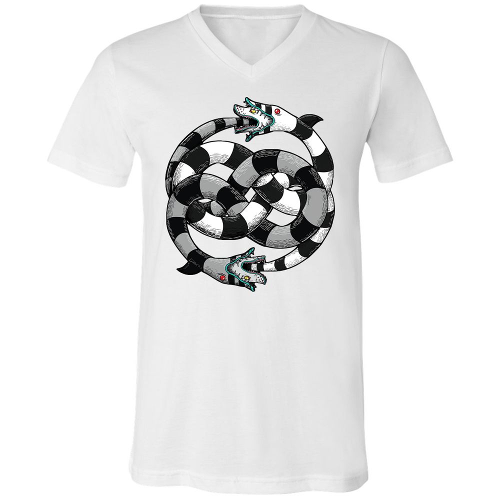 Unisex V-Neck T-Shirt - UXD4TBTZ - White - 5